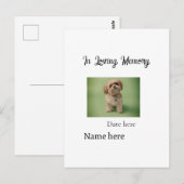 In loving memory memorial keepsake add pet name briefkaart (Voorkant / Achterkant)