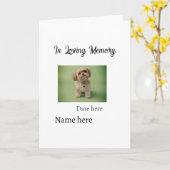 In loving memory memorial keepsake add pet name kaart (Gele Bloem)