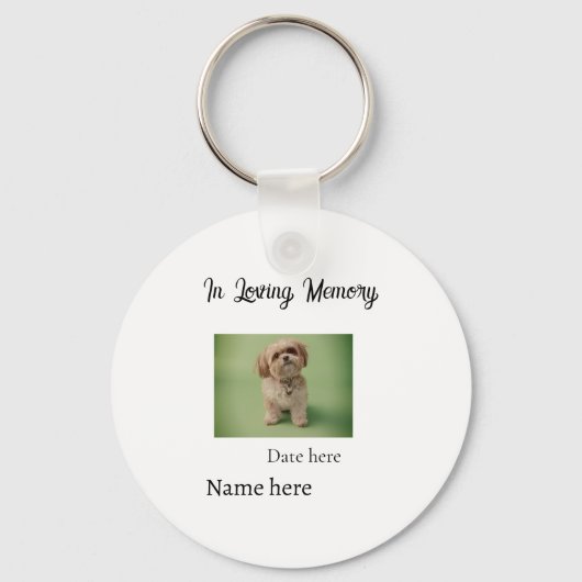 In loving memory memorial keepsake add pet name sleutelhanger (Voorkant)