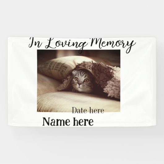 In loving memory memorial keepsake add pet name spandoek (Horizontaal)