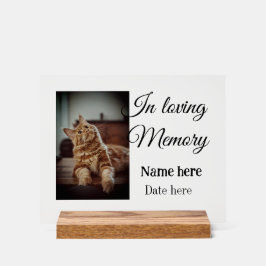In loving memory memorial keepsake voeg huisdier n acryl bord