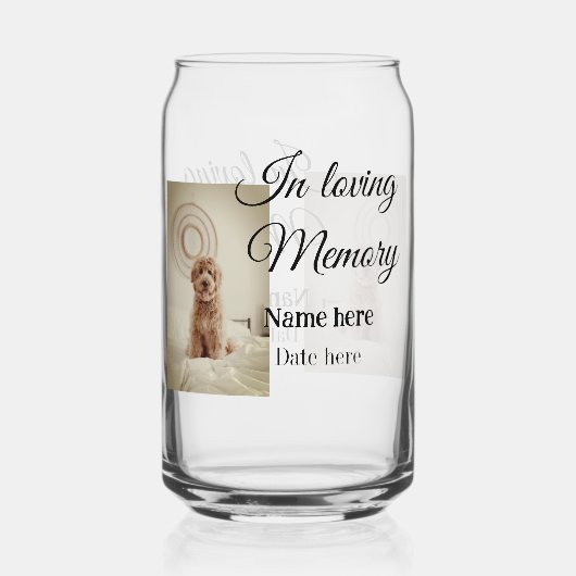 In loving memory memorial keepsake voeg huisdier n blikvorm glas (Voorkant)