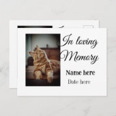In loving memory memorial keepsake voeg huisdier n briefkaart (Voorkant / Achterkant)