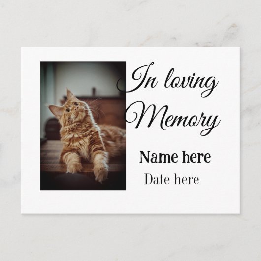 In loving memory memorial keepsake voeg huisdier n briefkaart (Voorkant)