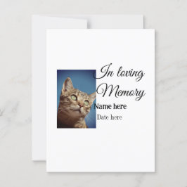 In loving memory memorial keepsake voeg huisdier n briefkaart