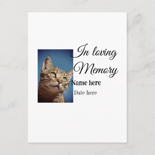 In loving memory memorial keepsake voeg huisdier n briefkaart (Voorkant)