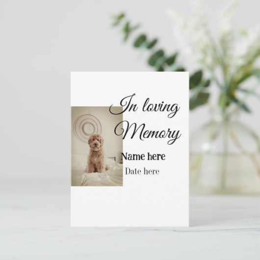 In loving memory memorial keepsake voeg huisdier n briefkaart (Staand voorkant)