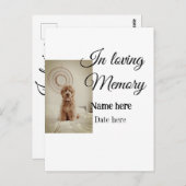 In loving memory memorial keepsake voeg huisdier n briefkaart (Voorkant / Achterkant)