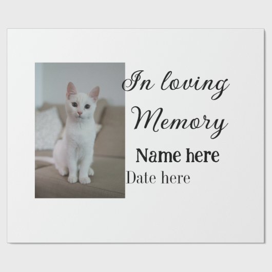 In loving memory memorial keepsake voeg huisdier n cadeaupapier (Vlak)