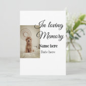 In loving memory memorial keepsake voeg huisdier n feestdagenkaart (Staand voorkant)
