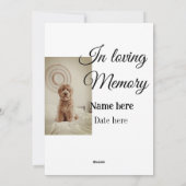In loving memory memorial keepsake voeg huisdier n feestdagenkaart (Achterkant)