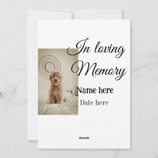 In loving memory memorial keepsake voeg huisdier n feestdagenkaart (Achterkant)