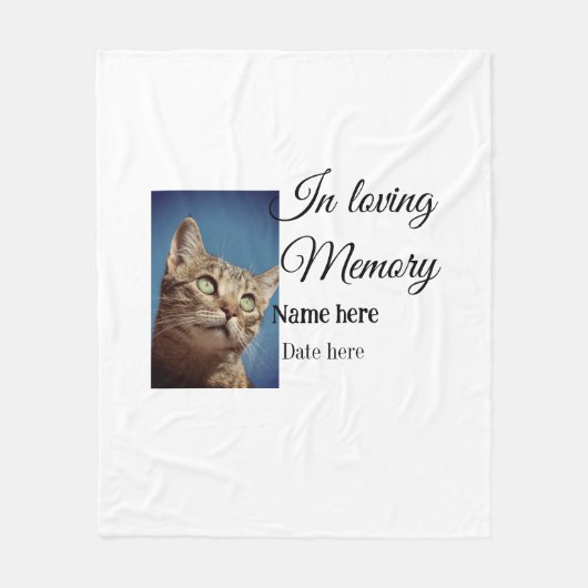 In loving memory memorial keepsake voeg huisdier n fleece deken (Voorkant)