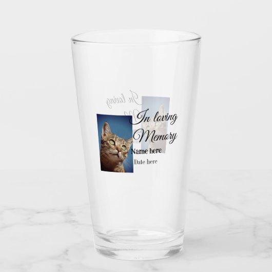In loving memory memorial keepsake voeg huisdier n glas (Voorkant)