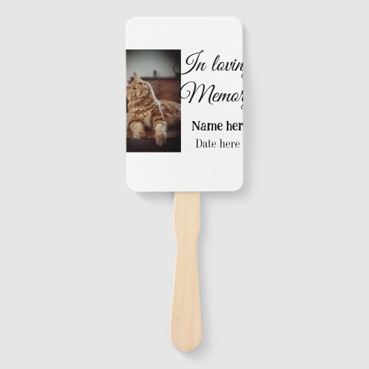 In loving memory memorial keepsake voeg huisdier n handwaaier (Voorkant)