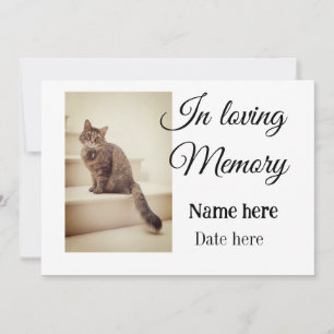 In loving memory memorial keepsake voeg huisdier n kaart