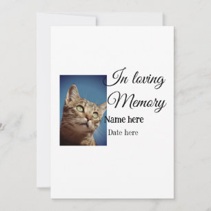 In loving memory memorial keepsake voeg huisdier n kaart