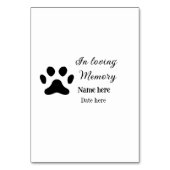 In loving memory memorial keepsake voeg huisdier n kaart (Achterkant)