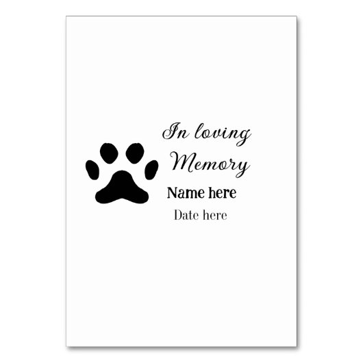 In loving memory memorial keepsake voeg huisdier n kaart (Voorkant)