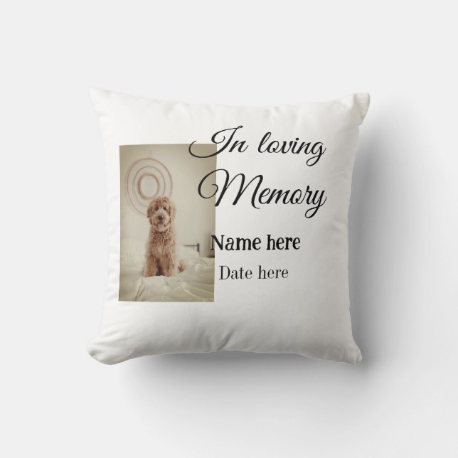 In loving memory memorial keepsake voeg huisdier n kussen (Voorkant)
