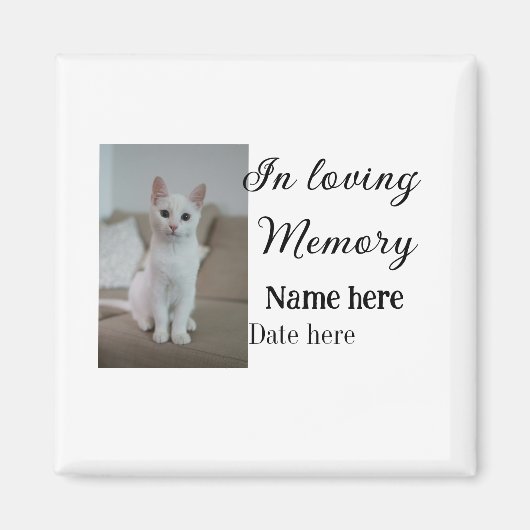 In loving memory memorial keepsake voeg huisdier n magneet (Voorkant)
