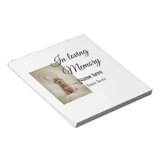 In loving memory memorial keepsake voeg huisdier n notitieblok (Schuin)