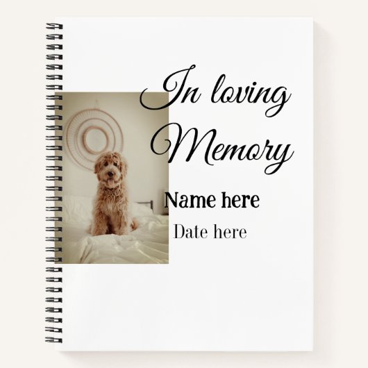 In loving memory memorial keepsake voeg huisdier n notitieboek (Voorkant)