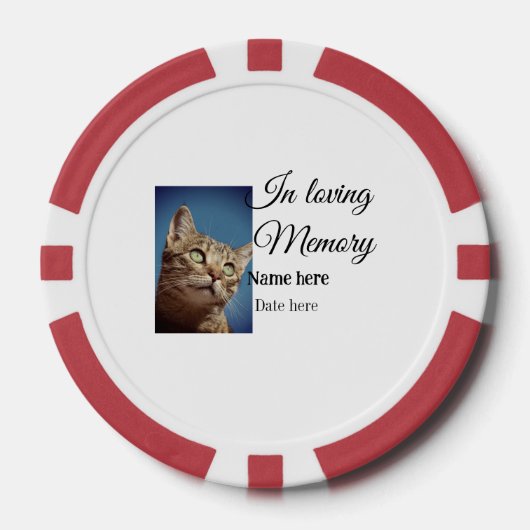 In loving memory memorial keepsake voeg huisdier n poker chips (Voorkant)
