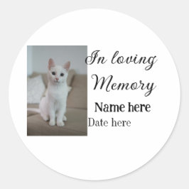 In loving memory memorial keepsake voeg huisdier n ronde sticker