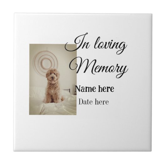In loving memory memorial keepsake voeg huisdier n tegeltje (Voorkant)