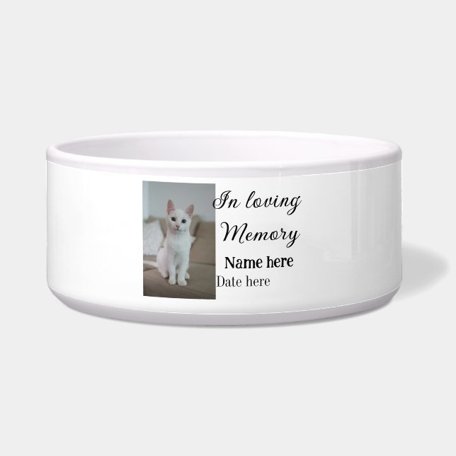 In loving memory memorial keepsake voeg huisdier n voerbakje (Voorkant)