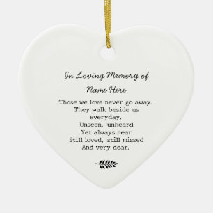 In Loving Memory Memorial Kerstherdenking Keramisch Ornament