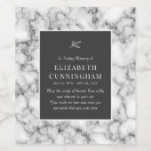 In Loving Memory Memorial Modern Marmer Wijn Etiket (Enkel label)