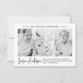 In Loving Memory Memorial Modern Simple 3 Foto Bedankkaart (Voorkant)