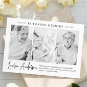 In Loving Memory Memorial Modern Simple 3 Foto Bedankkaart
