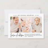 In Loving Memory Memorial Modern Simple 3 Foto Bedankkaart (Voorkant)