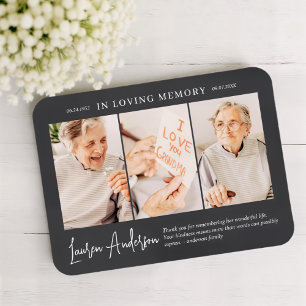 In Loving Memory Memorial Modern Simple 3 Foto Magneet