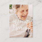 In Loving Memory Memorial Modern Simple Photo Card Visitekaartje (Voorkant)