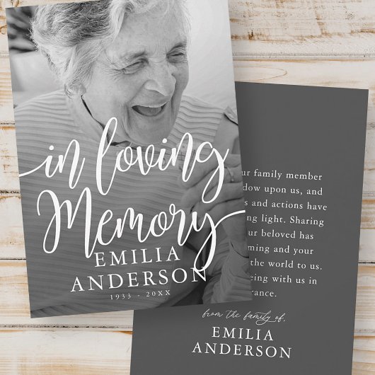 In Loving Memory Memorial Moderne eenvoudige fotok