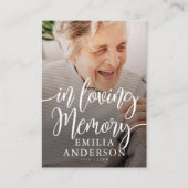 In Loving Memory Memorial Moderne eenvoudige fotok Visitekaartje (Voorkant)