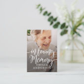 In Loving Memory Memorial Moderne eenvoudige fotok Visitekaartje (Staand voorkant)