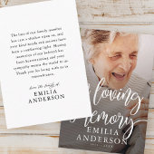 In Loving Memory Memorial Moderne eenvoudige fotok Visitekaartje