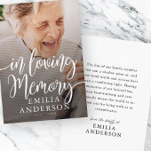 In Loving Memory Memorial Moderne eenvoudige fotok Visitekaartje