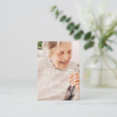 In Loving Memory Memorial Moderne eenvoudige fotok Visitekaartje (Staand voorkant)