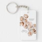 In Loving Memory Memorial Moderne fotocollage Sleutelhanger (Voorkant)