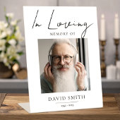 In Loving Memory - Memorial Photo for Grandpa Reclamebord Met Voetstuk