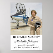In Loving Memory Memorial Photo Funeral Aviation  Poster (Voorkant)