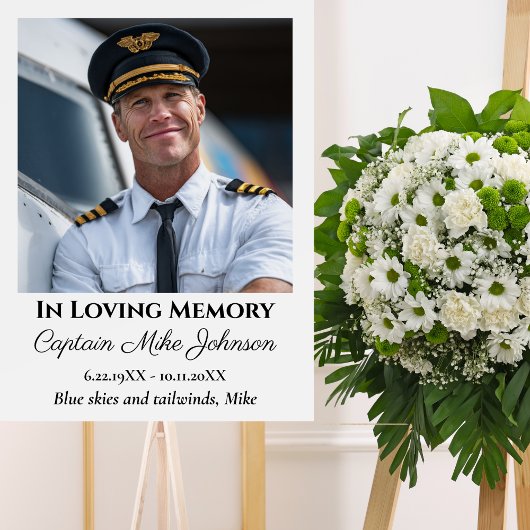 In Loving Memory Memorial Photo Funeral Aviation  Poster