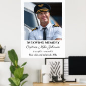 In Loving Memory Memorial Photo Funeral Aviation  Poster (Thuiskantoor)