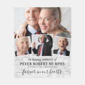 In Loving Memory Memorial Photo Marble Fleece Deken (Voorkant)